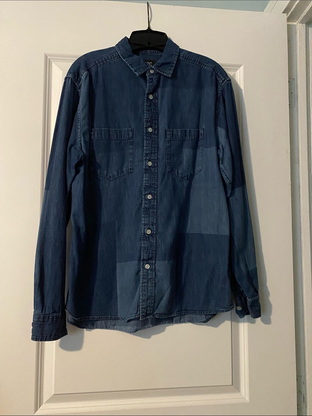BDG Indigo Patchwork Denim Button-Down Shirt